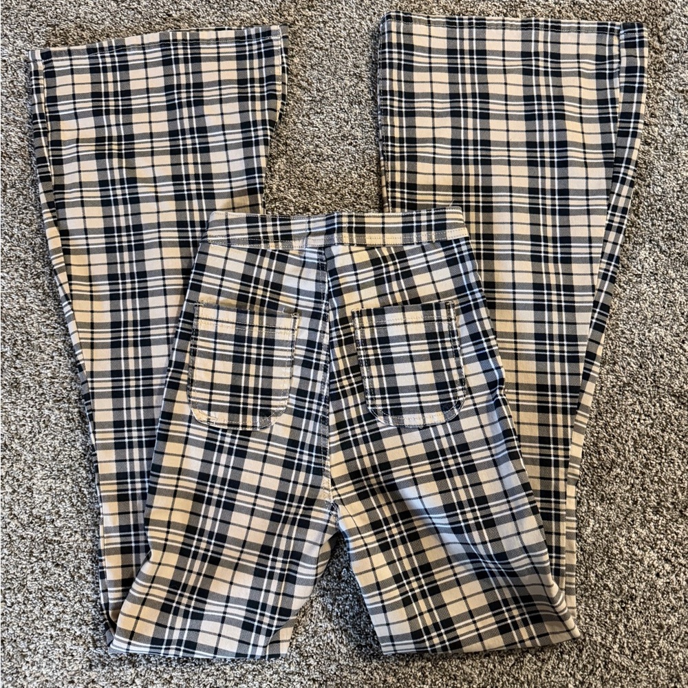 EUC WOMENS JCJQ MEDIUM STRETCH Plaid black nude Women's Jeans FLARES BOUTIQUE